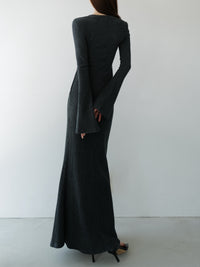 bell sleeve wool dress