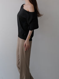 balloon sleeve satin blouse