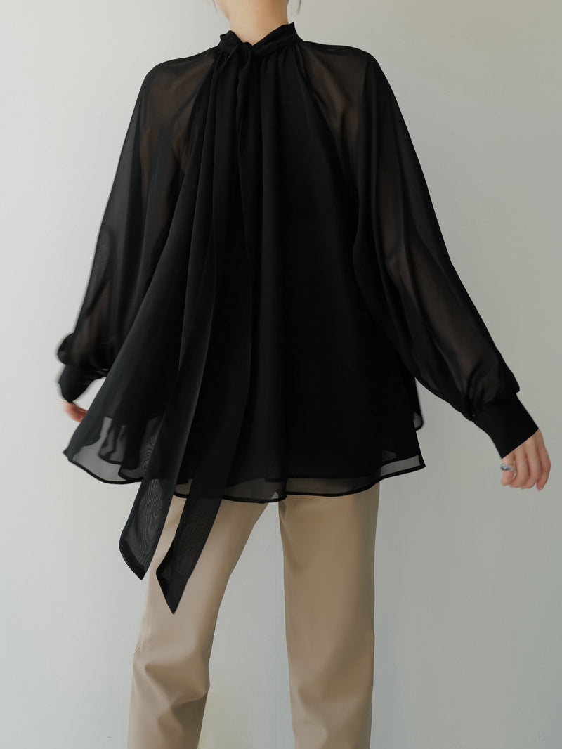 chiffon tie long blouse – célon