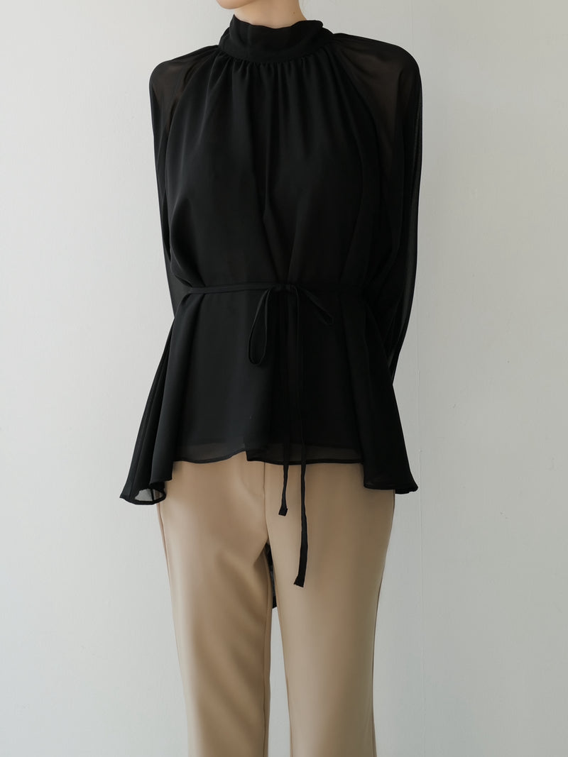 トップス maison celon chiffon tie blouse white chiffon tie blouse – célon
