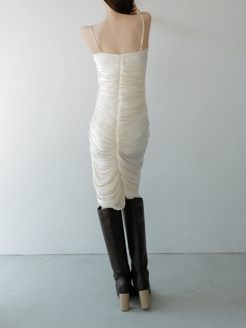 luminous gathered dress