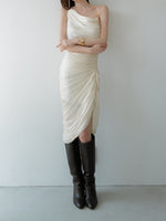 luminous gathered dress