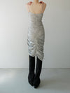 luminous gathered dress