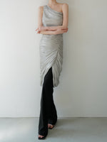 luminous gathered dress