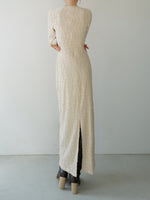 wavy tile pattern long sleeve dress