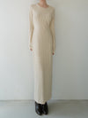wavy tile pattern long sleeve dress