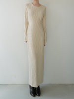 wavy tile pattern long sleeve dress