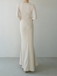 bell sleeve wool dress