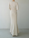 bell sleeve wool dress