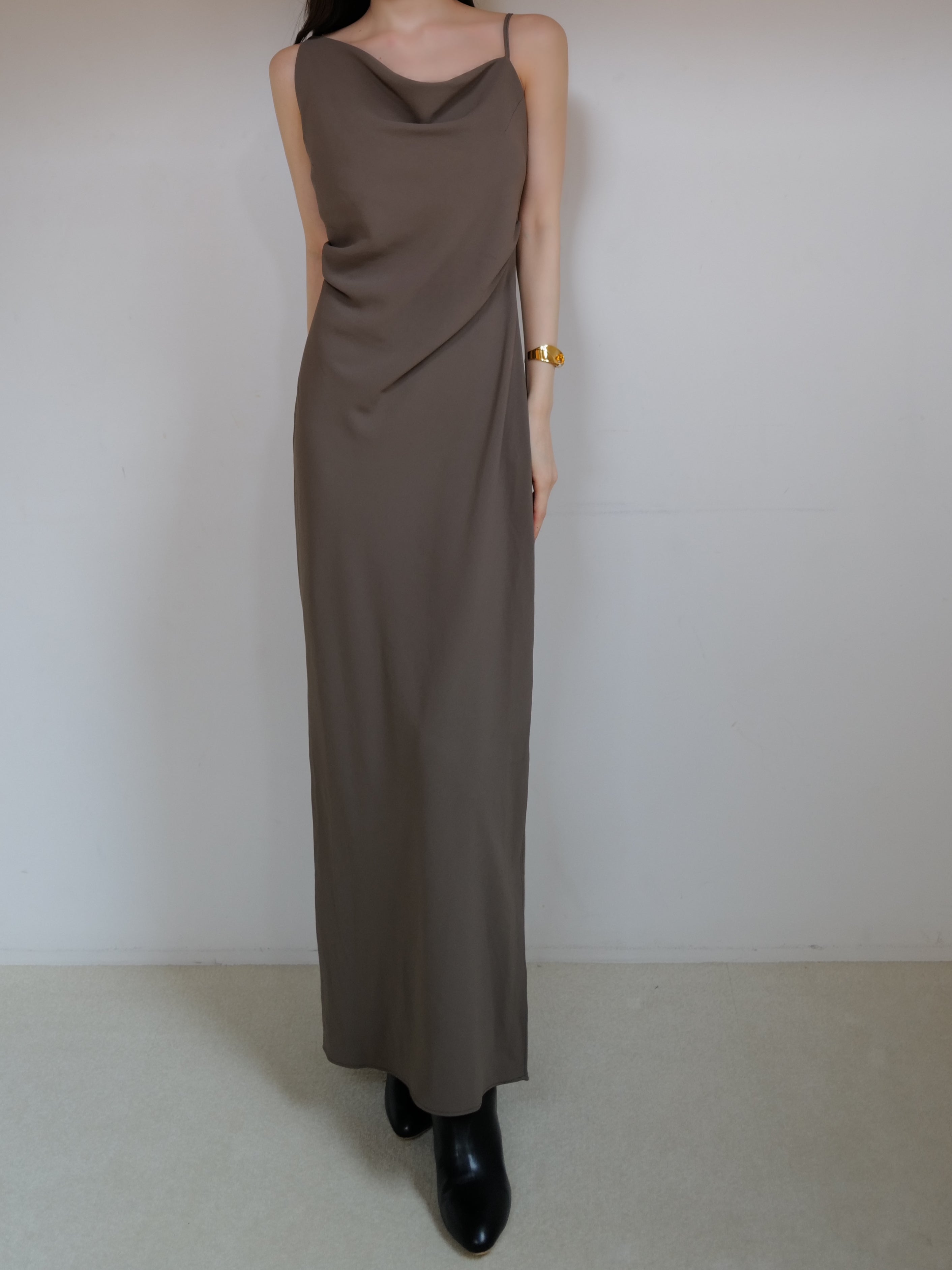 ワンピース velour asymmetry drape cami dress asymmetry drape cami dress – célon