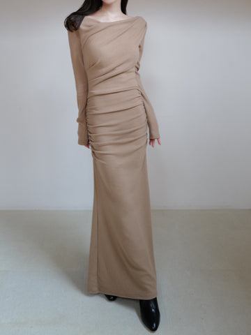 shirring drape dress – célon