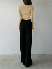 brushed seed stitch knit pants