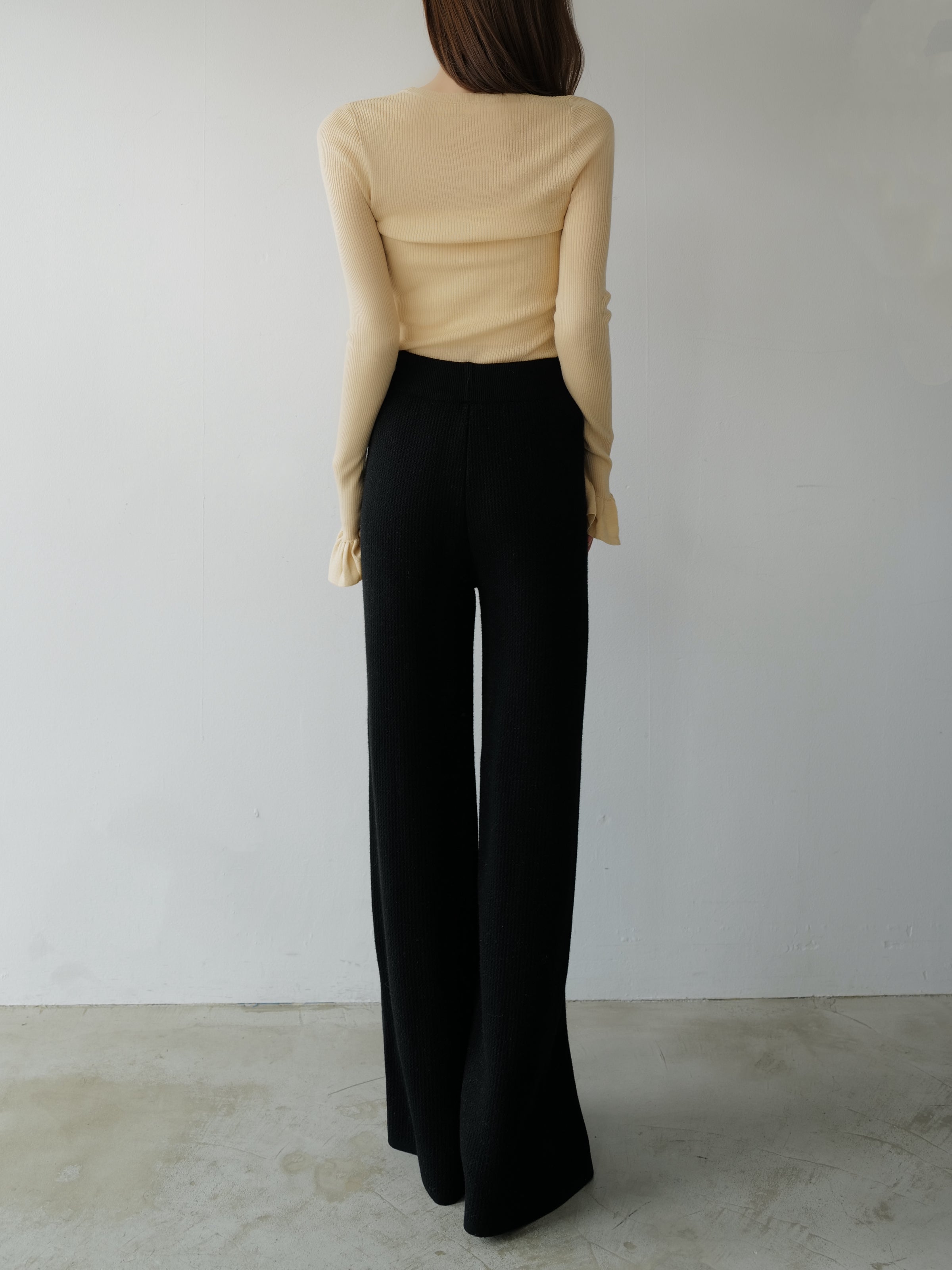 brushed seed stitch knit pants