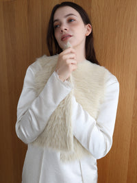 mink-like fur short vest