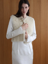 mink-like fur short vest