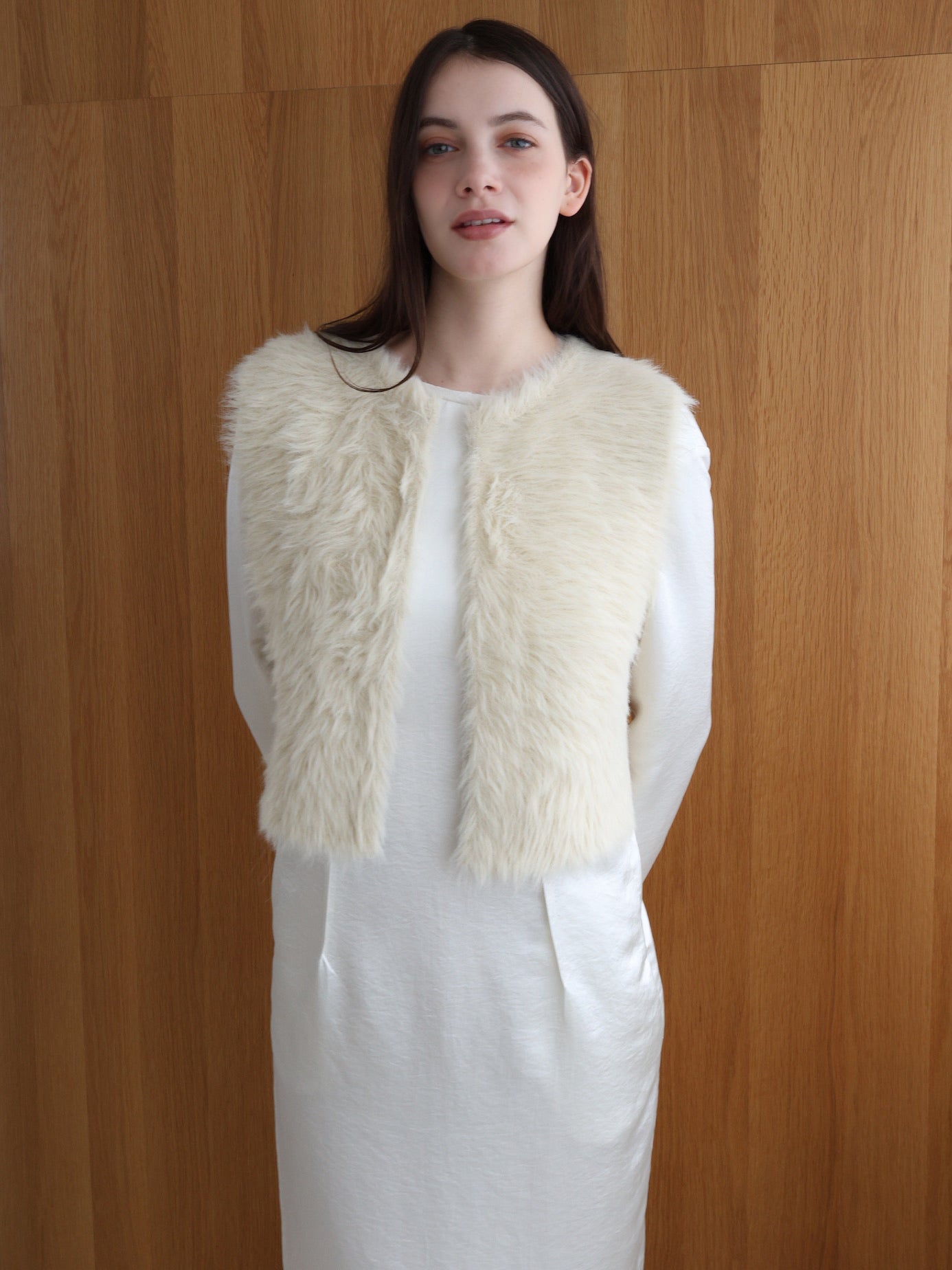 mink-like fur short vest