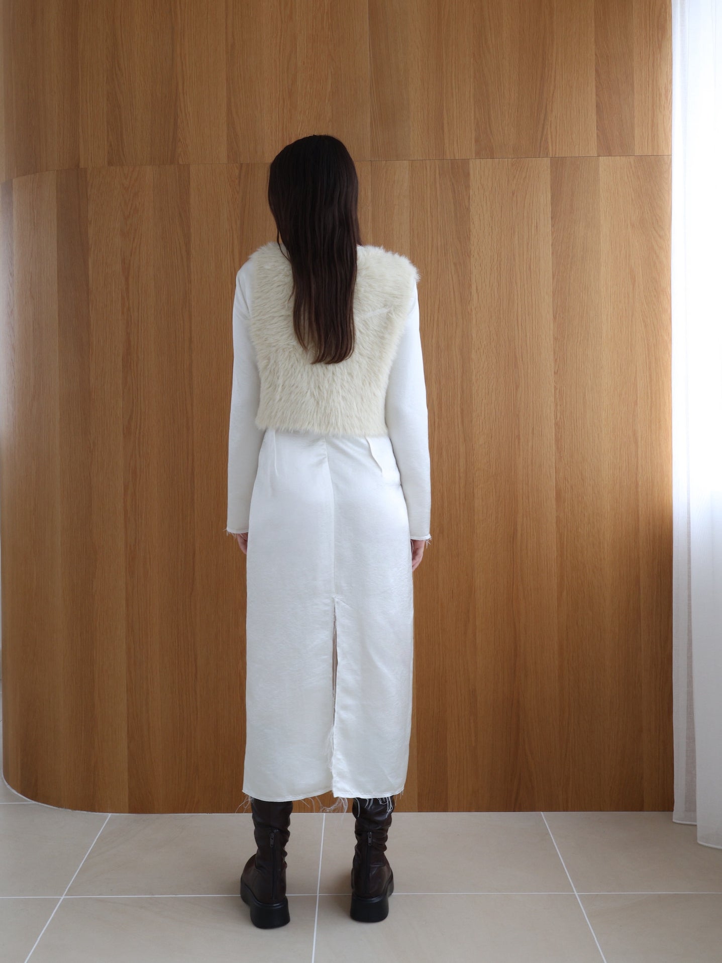 mink-like fur short vest