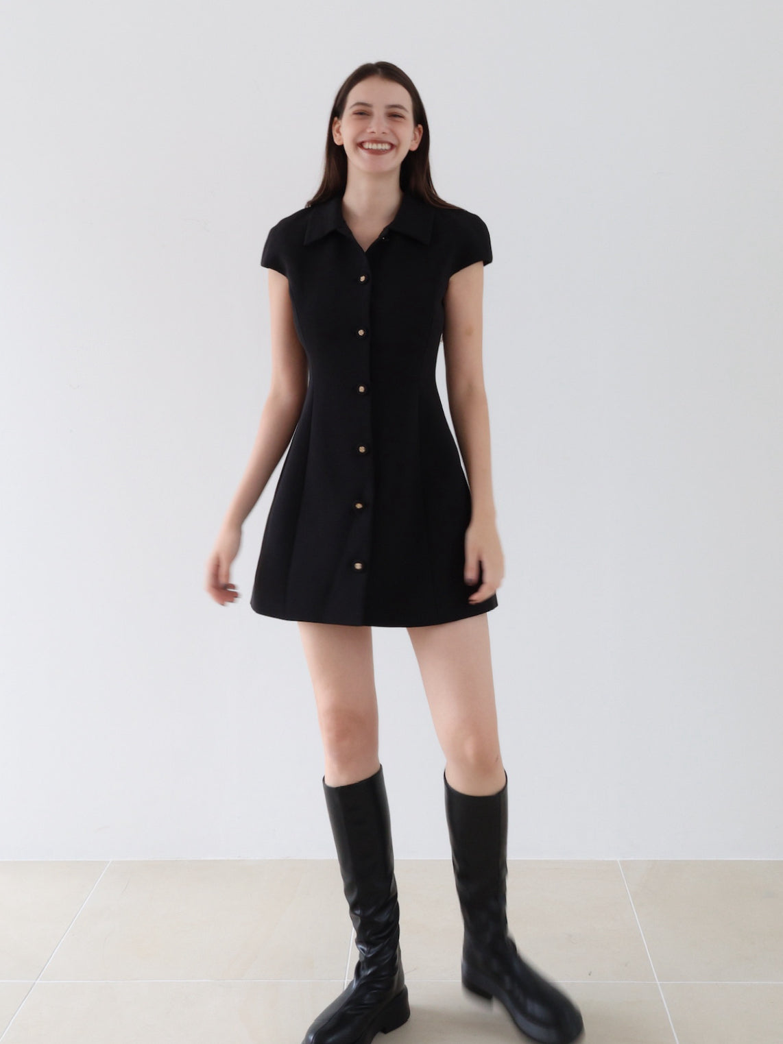 button up chic mini dress