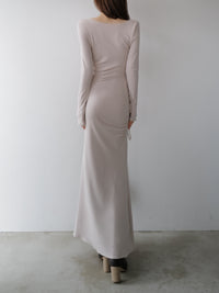 luxe shirring asymmetric dress