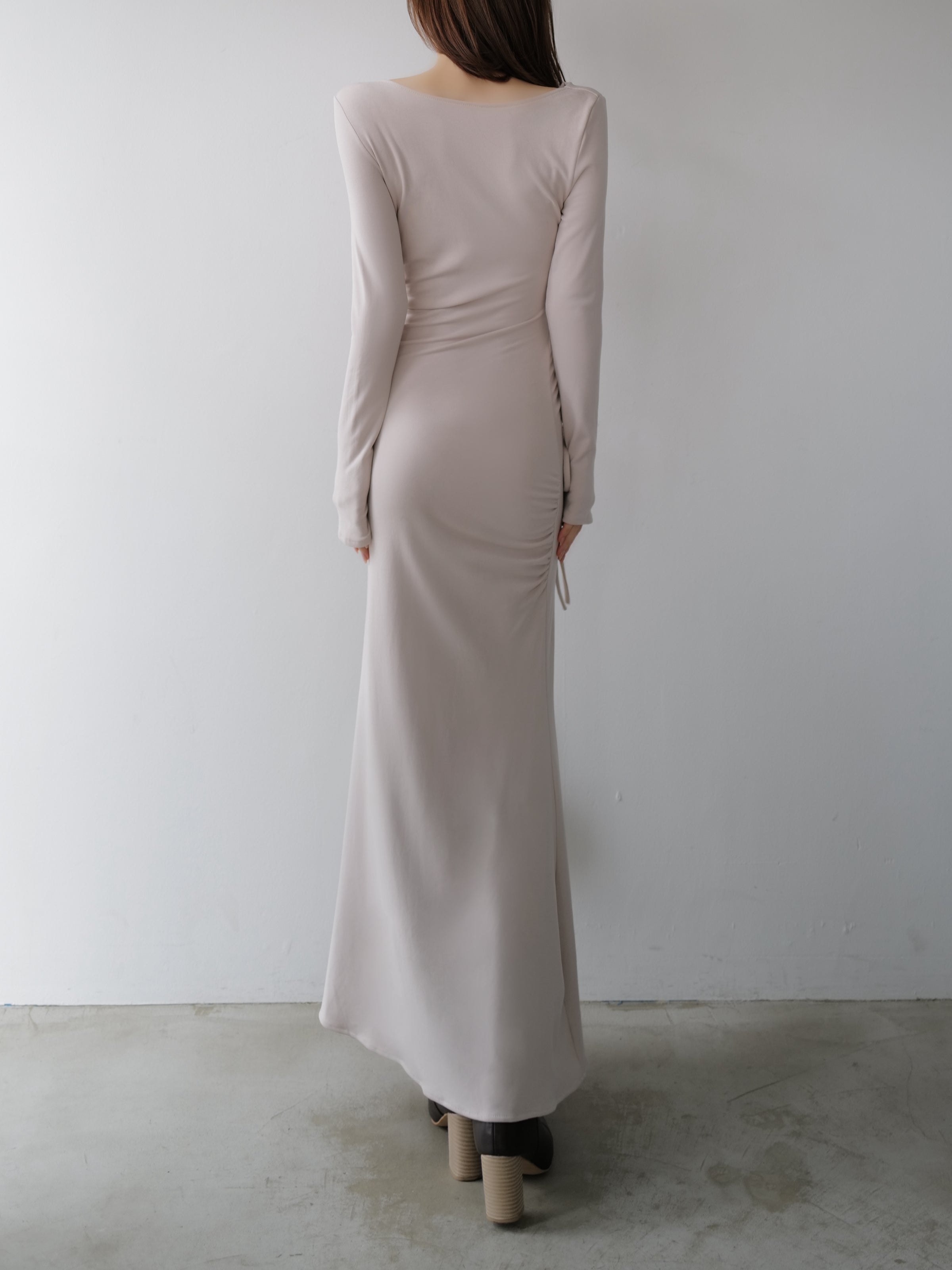 luxe shirring asymmetric dress