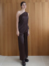 one shoulder satin set up