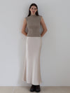 shiny cap sleeve knit top