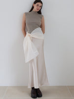 shiny cap sleeve knit top