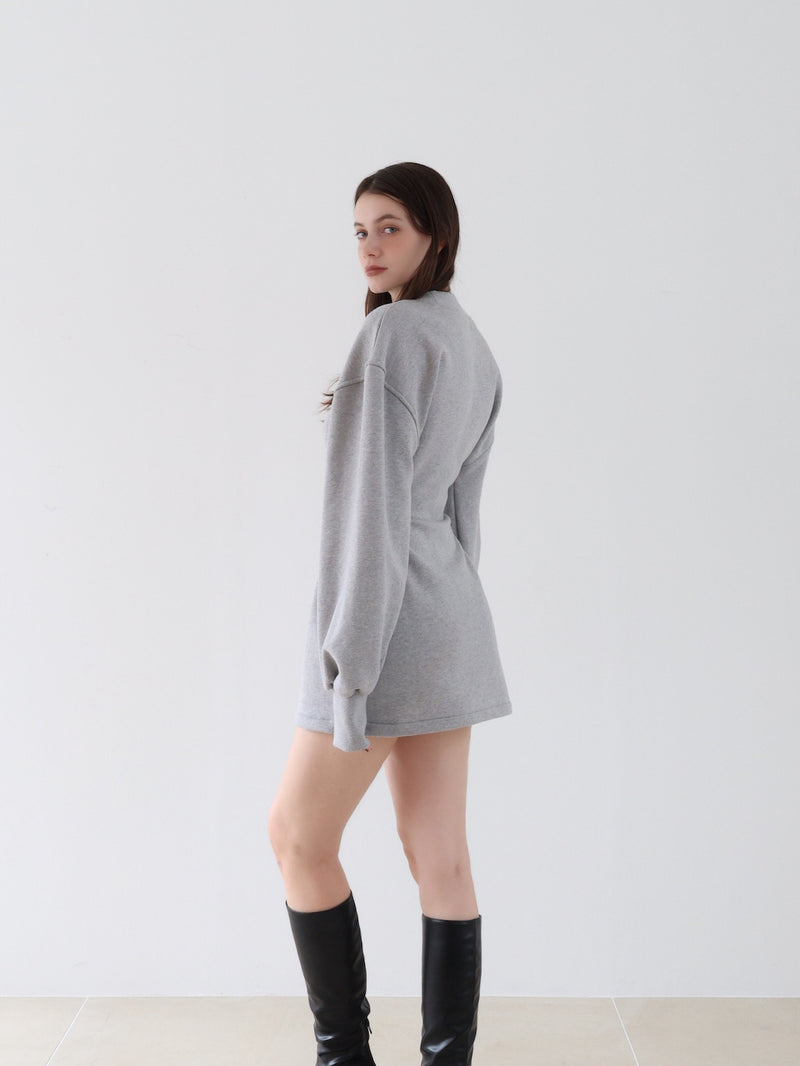 sweat hourglass v neck dress