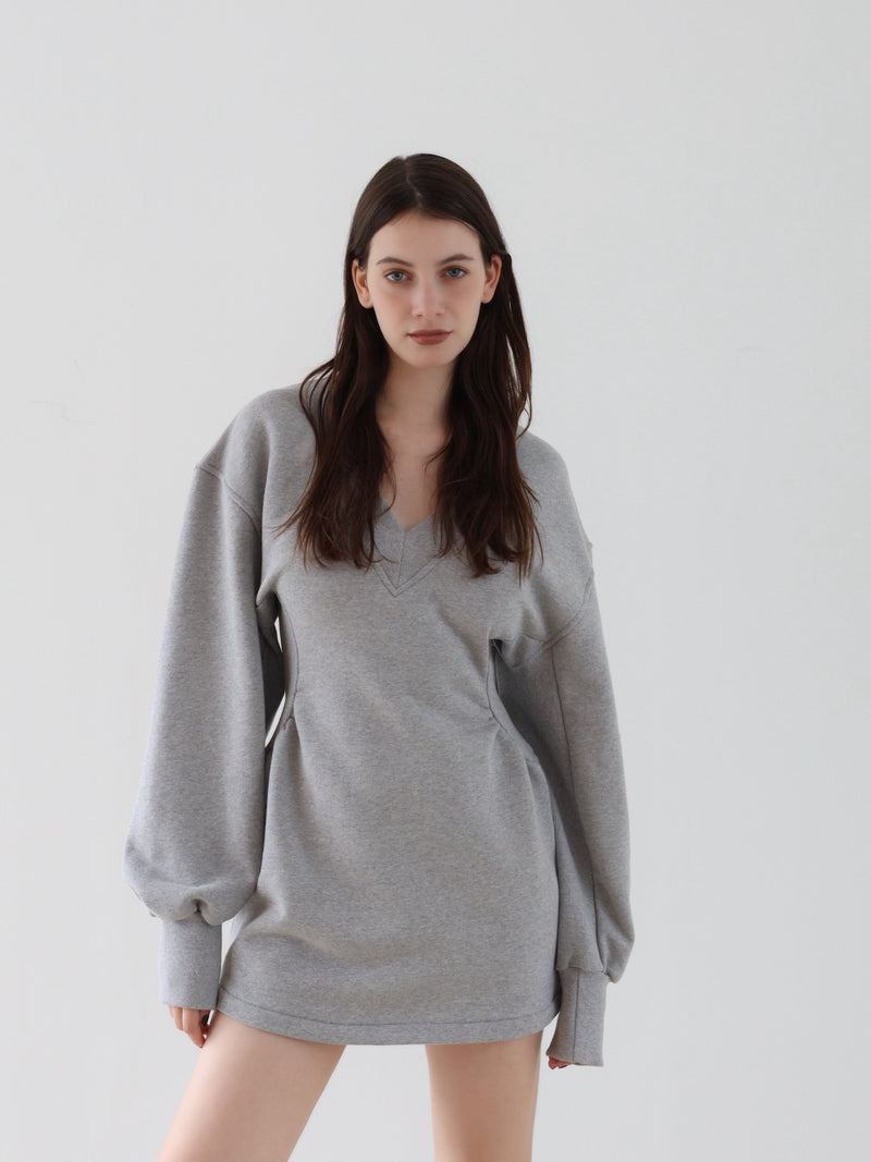 sweat hourglass v neck dress