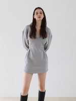 sweat hourglass v neck dress