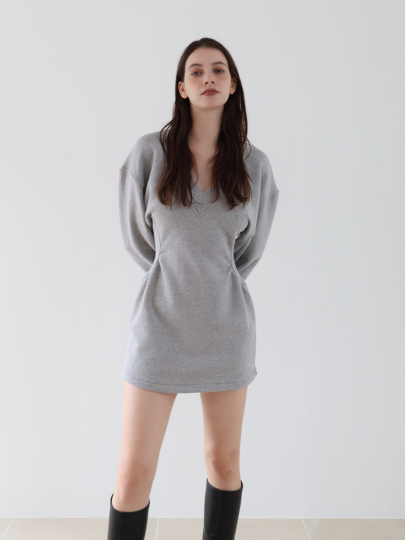 sweat hourglass v neck dress