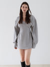 sweat hourglass v neck dress
