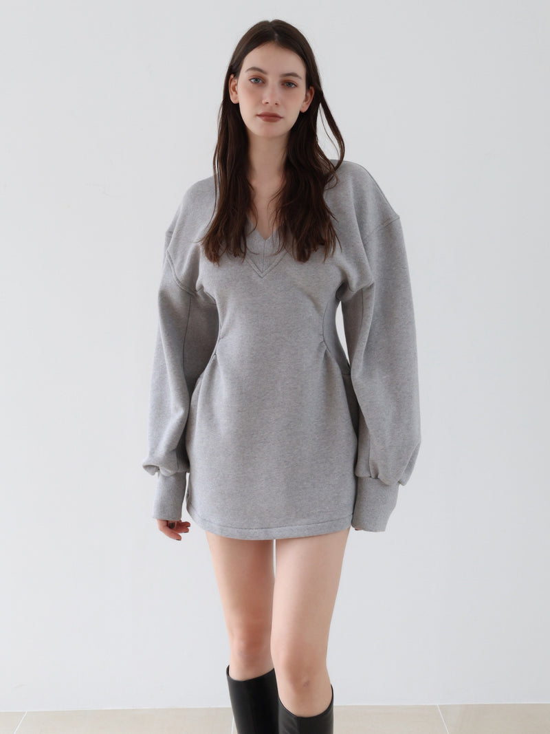 sweat hourglass v neck dress