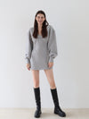 sweat hourglass v neck dress