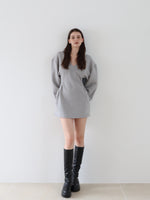 sweat hourglass v neck dress