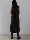 vegan leather v neck dress