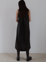 vegan leather v neck dress