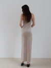velour asymmetry drape cami dress