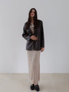vegan leather single jacket