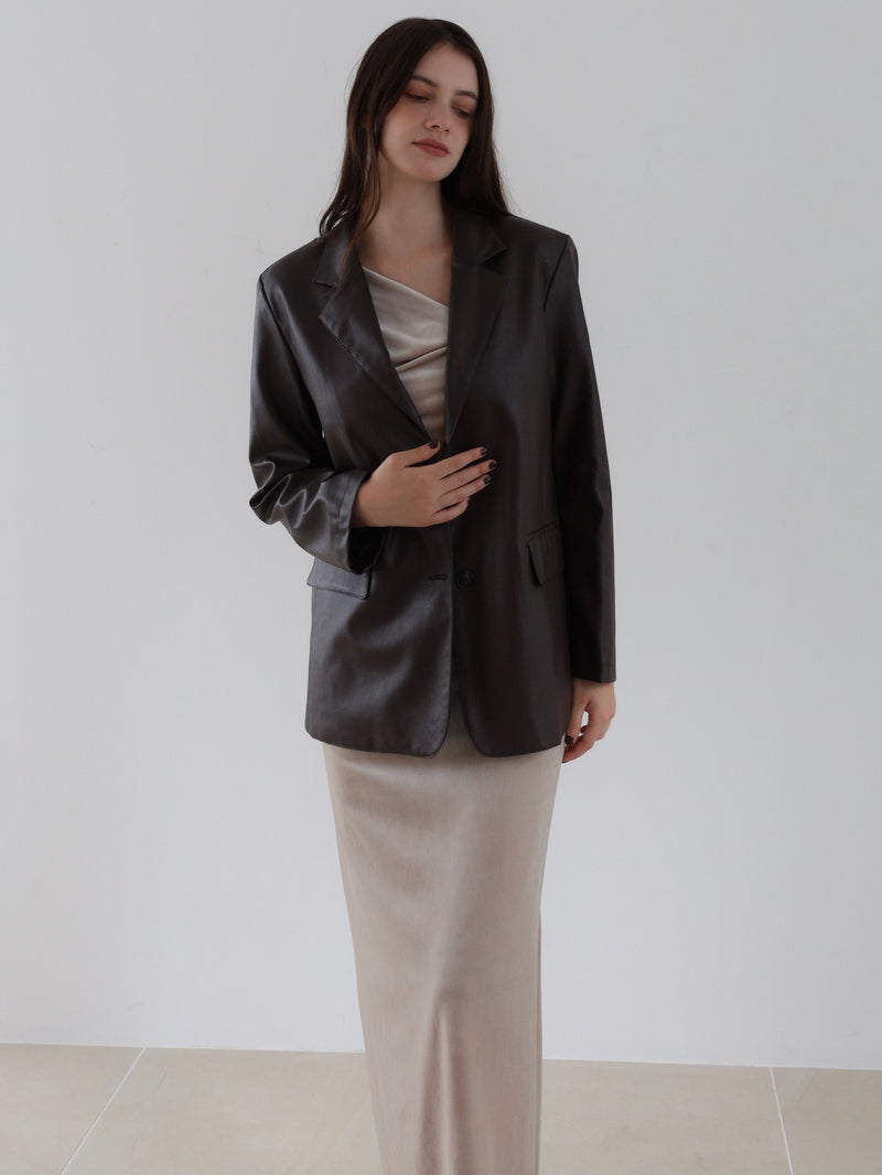 vegan leather single jacket