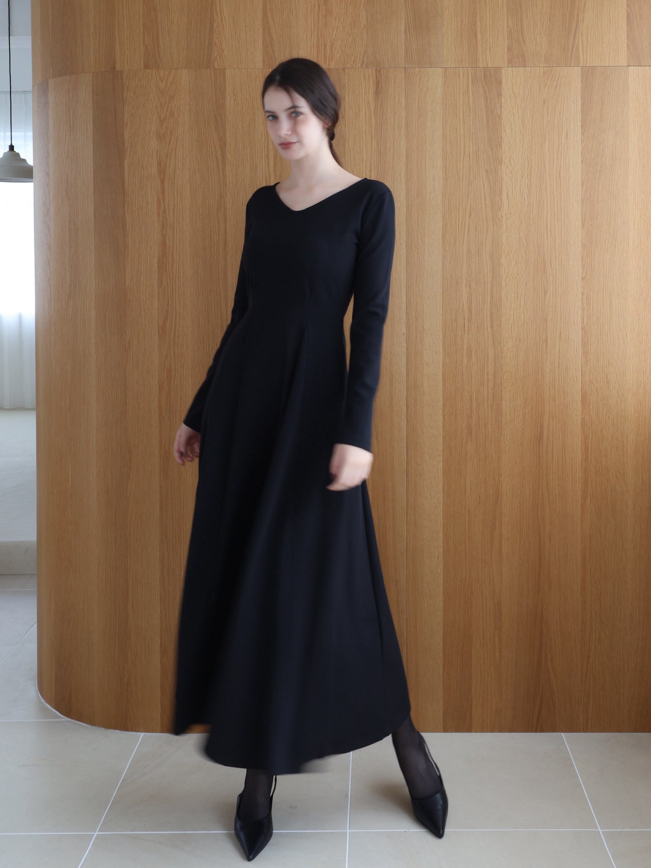 ワンピース Maison celon rounded hem sleeve dress rounded hem sleeve dress – célon
