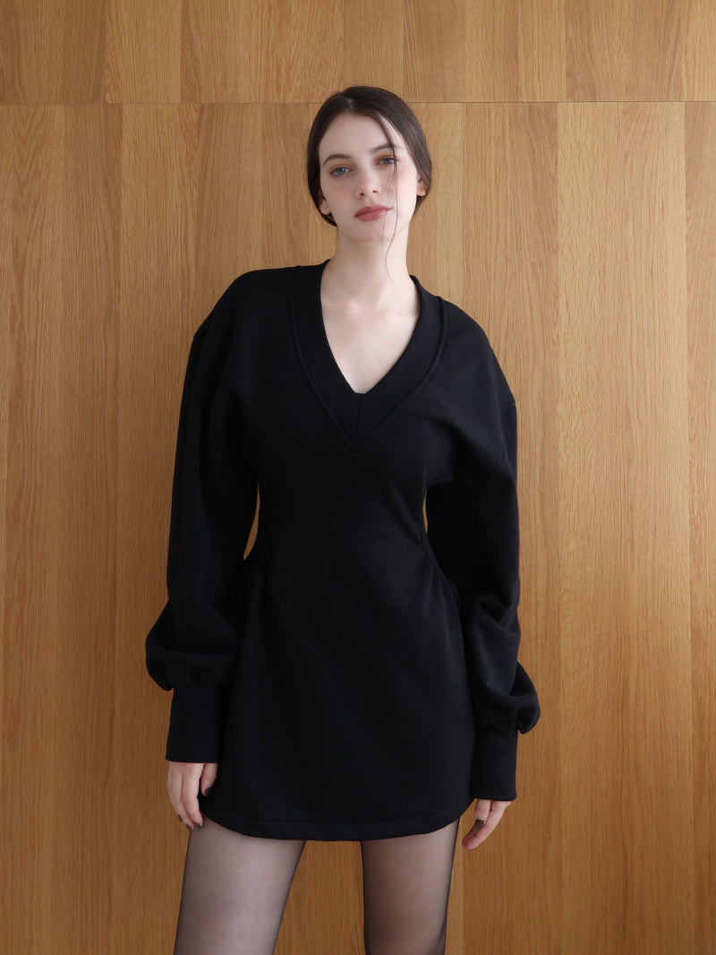sweat hourglass v neck dress