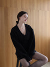 sweat hourglass v neck dress