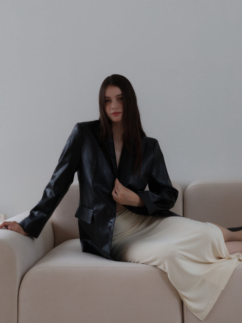vegan leather single jacket