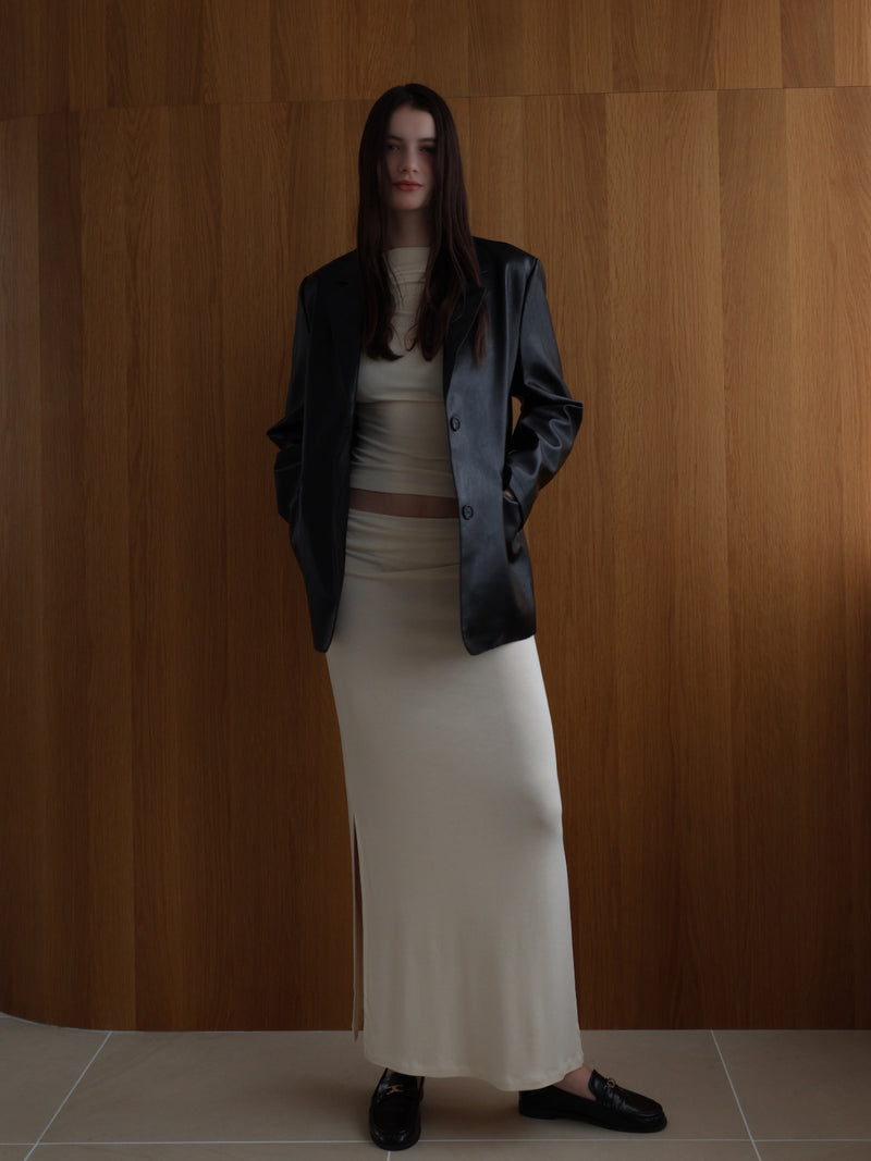 vegan leather single jacket