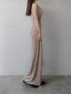 velour asymmetry drape cami dress