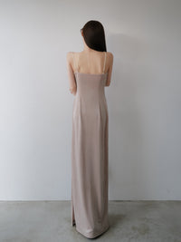 velour asymmetry drape cami dress