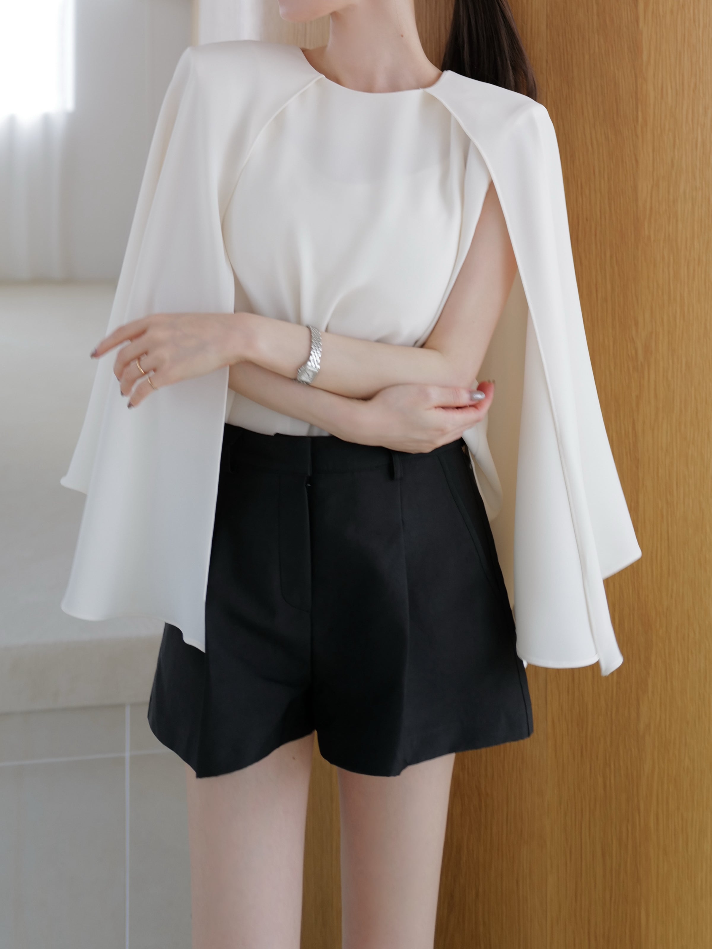cascade layered-like blouse