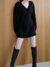sweat hourglass v neck dress