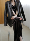 vegan leather single jacket